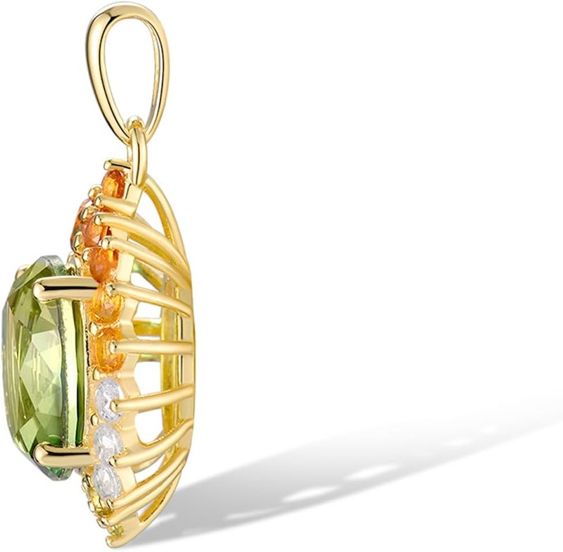 Santuzza Sterling Silver Gemstone Flower Pendant for Women - Image 2